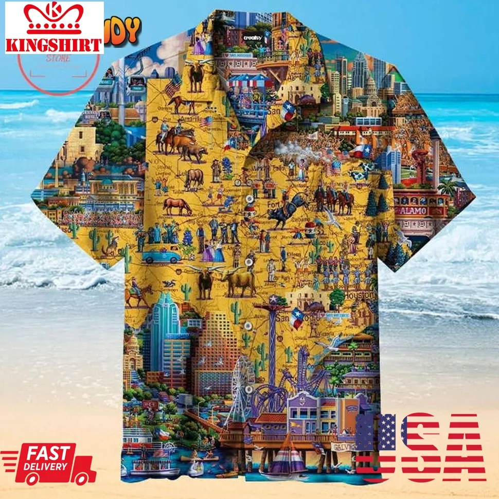 EverythingS Bigger In Texas Hawaiian Shirt Plus Size