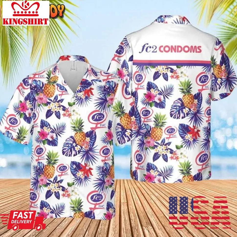 Fc2 Condoms Hawaiian Shirt And Shorts Plus Size