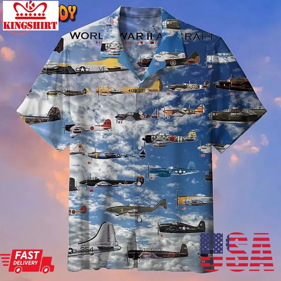 Fighter Aircraft Hawaiian Shirt Plus Size