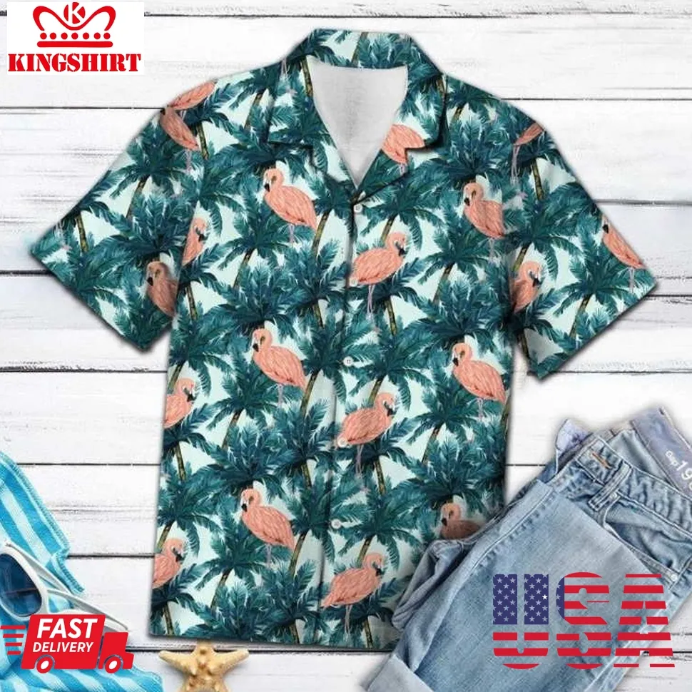 Flamingo Coconut Palm Hawaiian Shirt Unisex
