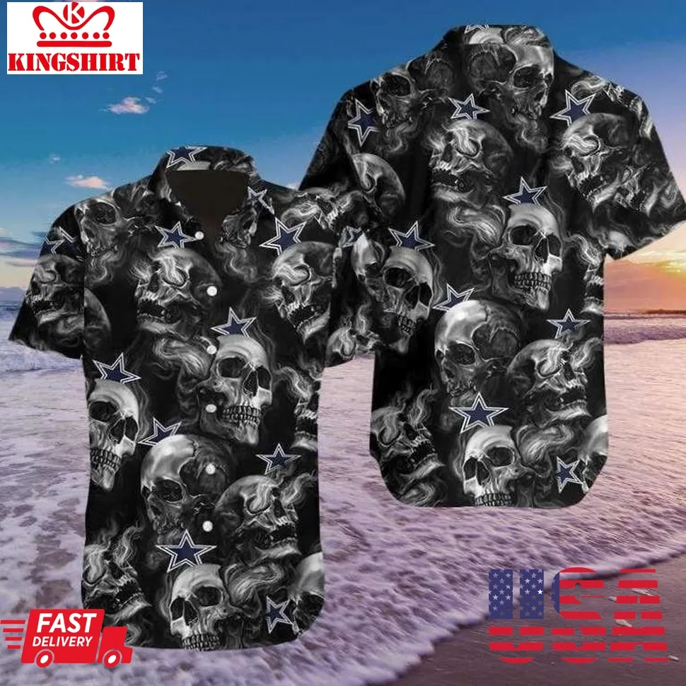 Football Skull Hawaiian Shirt Size up S to 4XL
