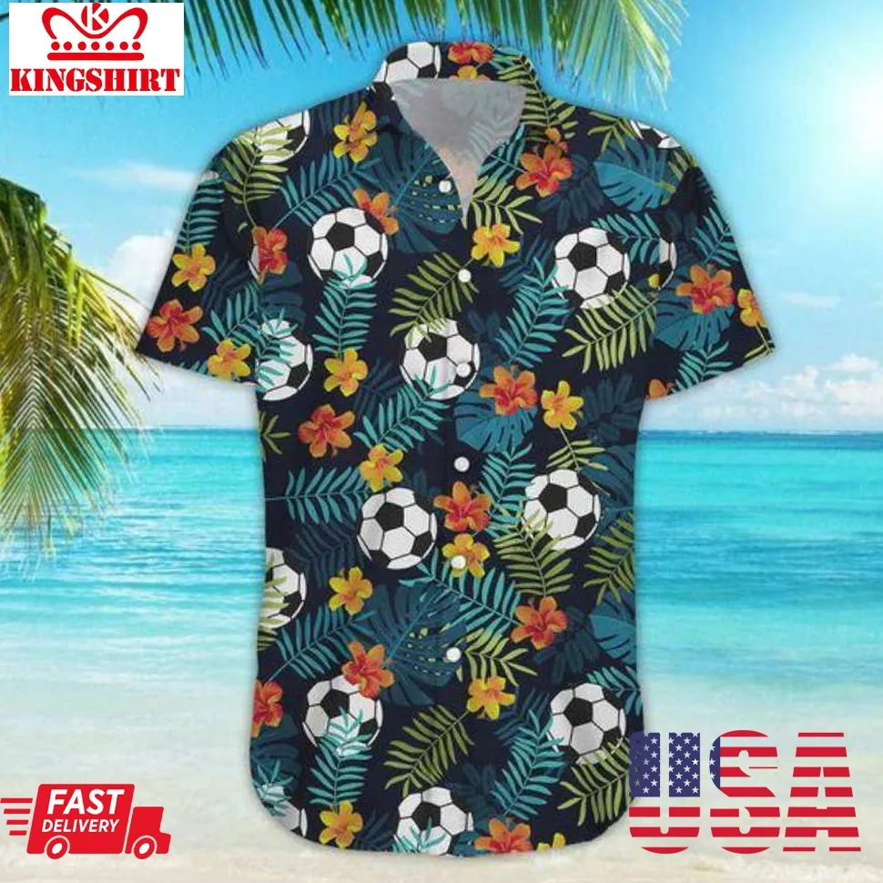 Football Soccer Hawaiian Shirt Size up S to 4XL