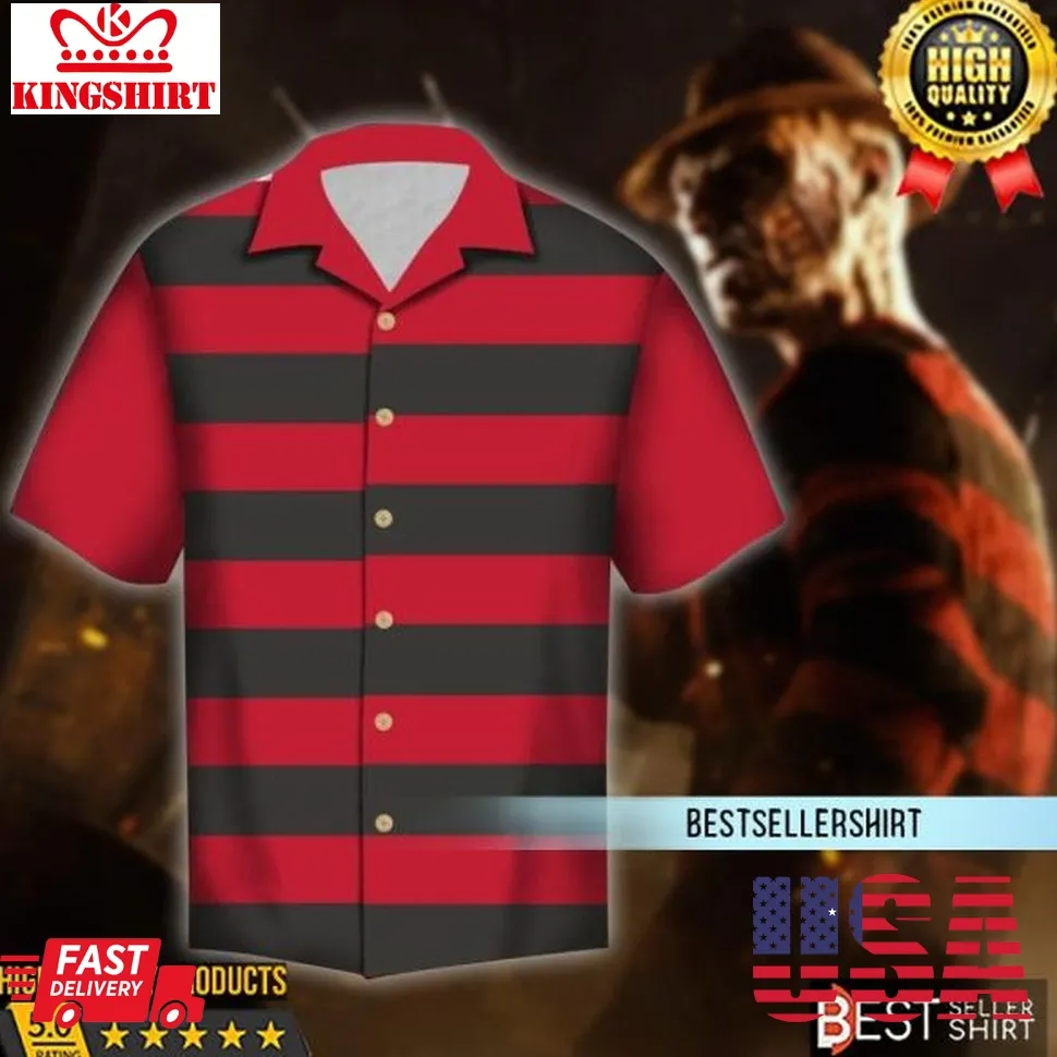 Freddy Krueger Hawaiian Shirt Freddy Krueger Button Shirt Horror Movie Shirt Halloween Gifts Plus Size