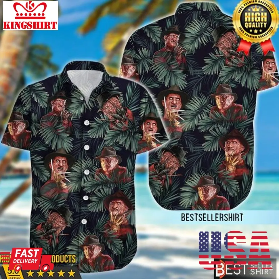Freddy Krueger Hawaiian Shirt Freddy Krueger Button Shirt Horror Tropical Shirt Horror Gifts Unisex