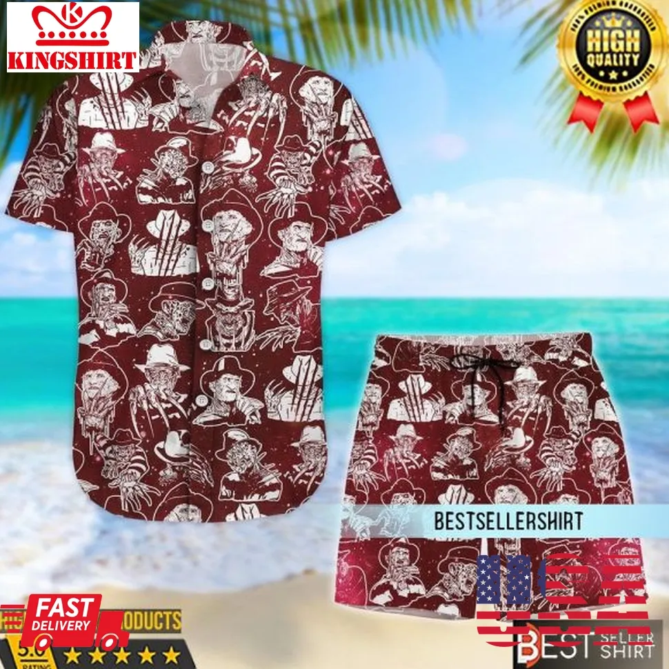 Freddy Krueger Hawaiian Shirt Freddy Krueger Button Shirt Red Gifts For Men Size up S to 4XL