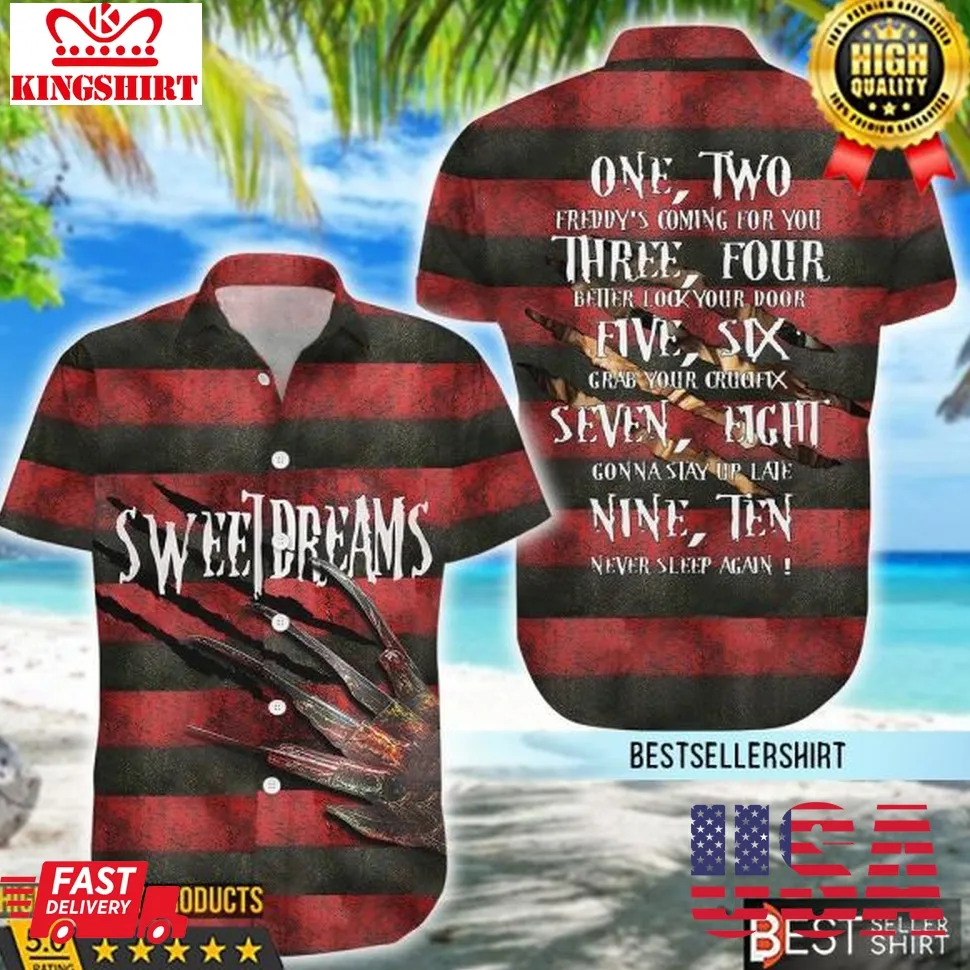 Freddy Krueger Sweet Dreams Hawaiian Shirt Freddy Krueger Button Down Shirt Horror Lover Gifts Unisex