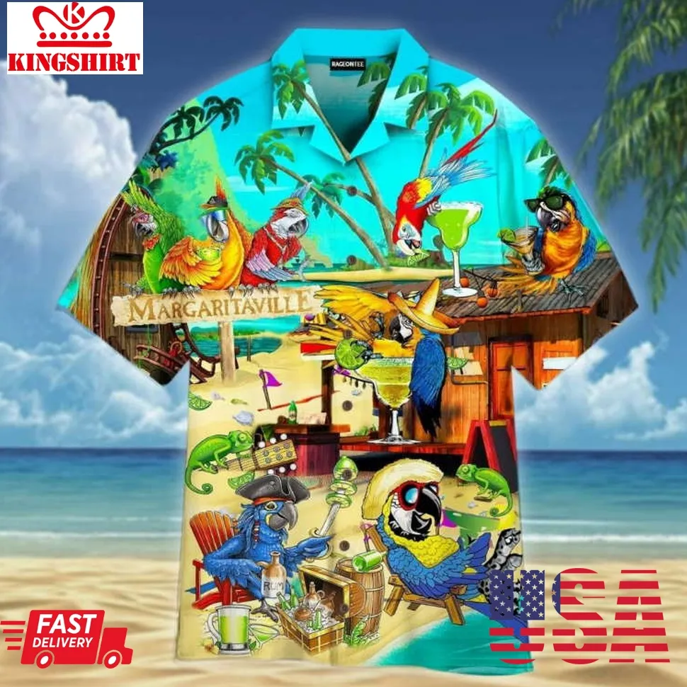 Funny Parrot In Summer Beach Party Hawaiian Shirt Size up S to 4XL
