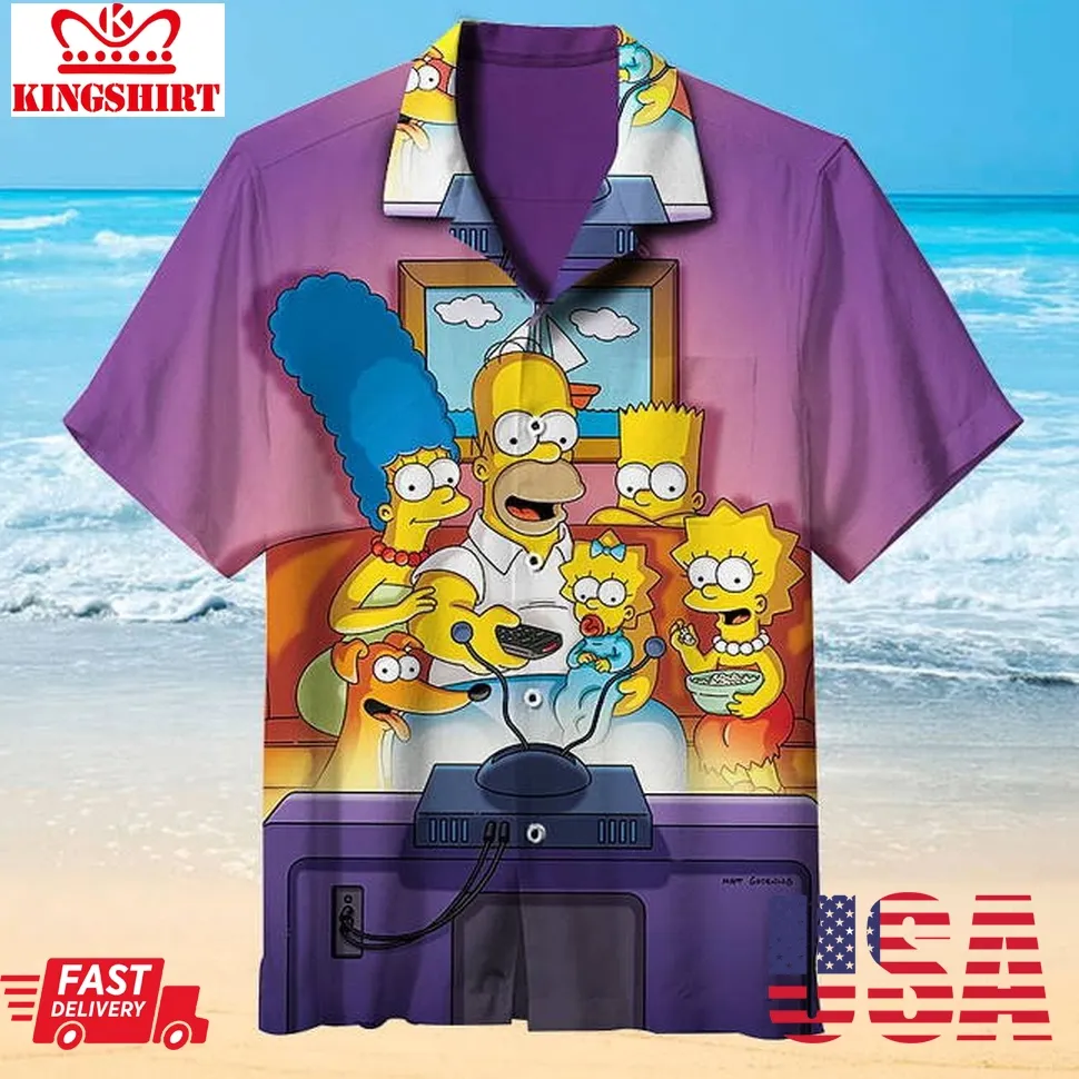 Funny The Simpsons Family 3D Printed Hawaiian Shirt Size up S to 4XL