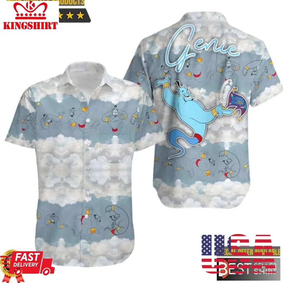 Genie Aladdin Disney Hawaiian Summer Tropical Hawaiian Shirt Unisex