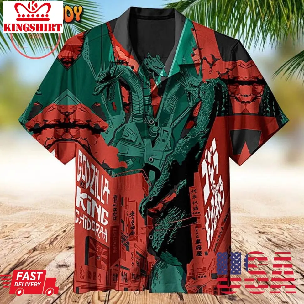 Godzilla Vs King Ghidorah Hawaiian Shirt Plus Size