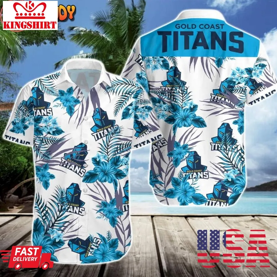 Gold Coast Titans Hawaiian Shirt Size up S to 4XL