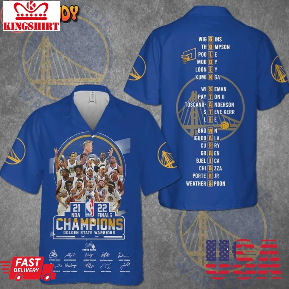 Golden State Warriors 21 22 Nba Champions Hawaiian Shirt Plus Size
