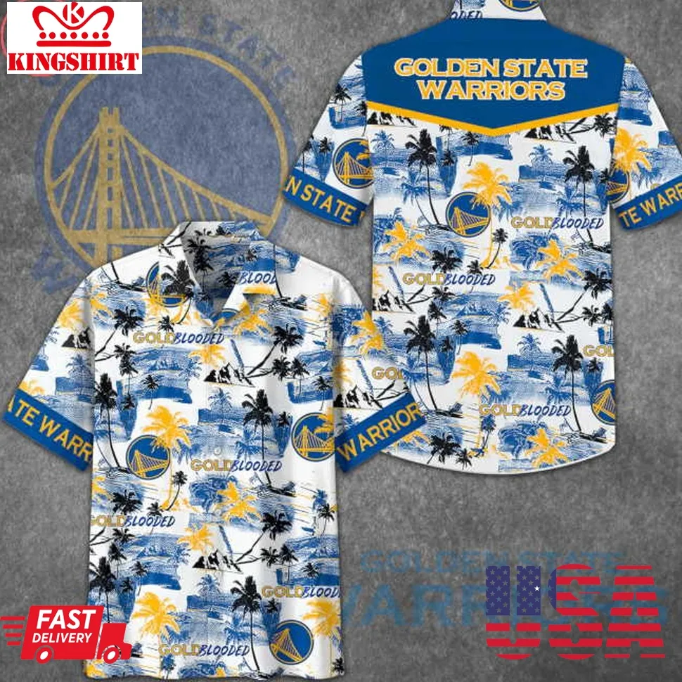 Golden State Warriors Palm Hawaiian Shirt Unisex