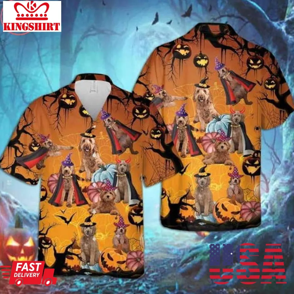Goldendoodle Halloween Hawaiian Shirt Plus Size