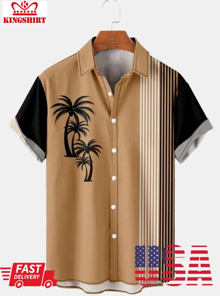 Gradient Casual Coconut Tree Hawaiian Shirt Size up S to 4XL