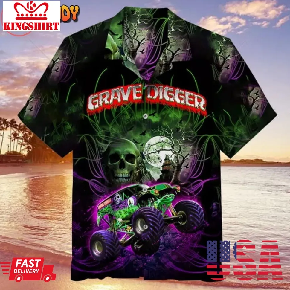 Grave Digger House Of Horror Hawaiian Shirt Unisex