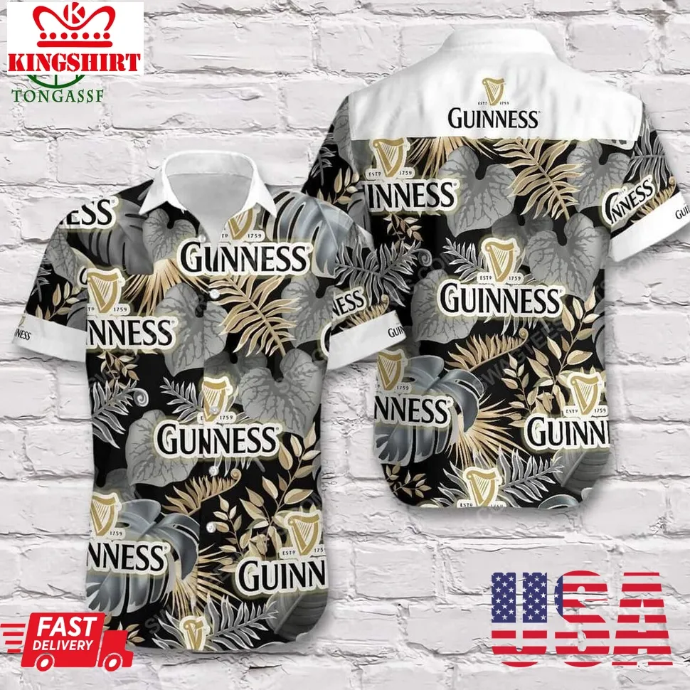 Guinness Beer Hawaiian Shirt Tropical Leaves For Beach Lovers Size up S to 4XL