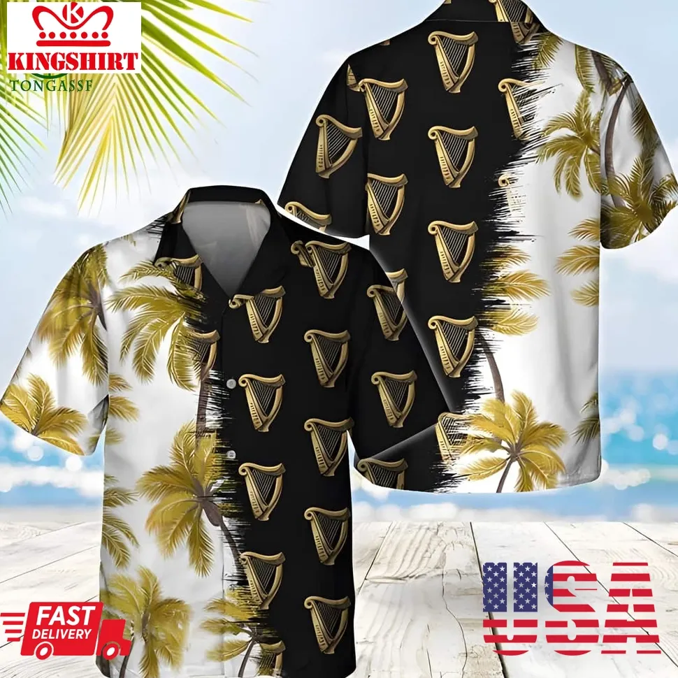 Guinness Hawaiian Shirt Palm Trees Beer Gift For Beach Lovers Plus Size