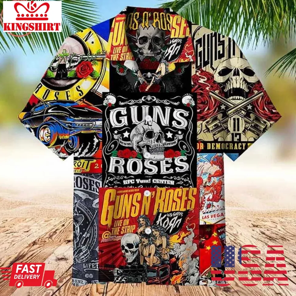 Guns N Roses Creative Collage Hawaiian Shirt Unisex