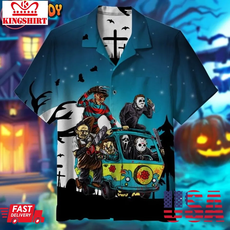 Halloween Creepy Hawaiian Shirt Size up S to 4XL
