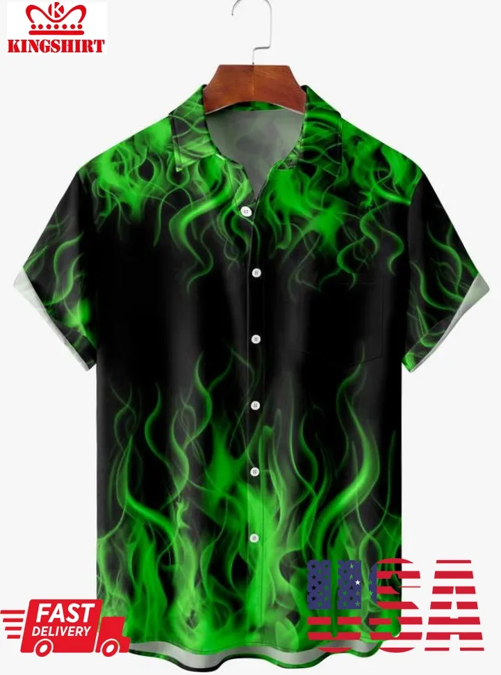 Halloween Fire Moisture Hawaiian Shirt Size up S to 4XL