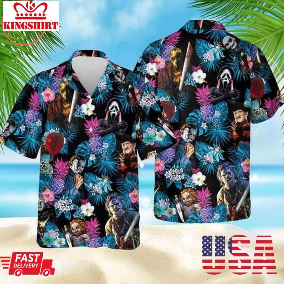 Halloween Horror Villians Hawaiian Shirt Plus Size