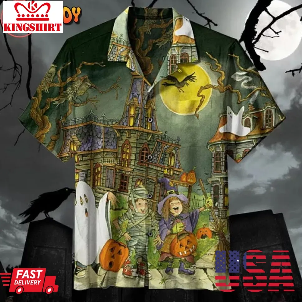 Halloween Little Goblins Hawaiian Shirt Size up S to 4XL