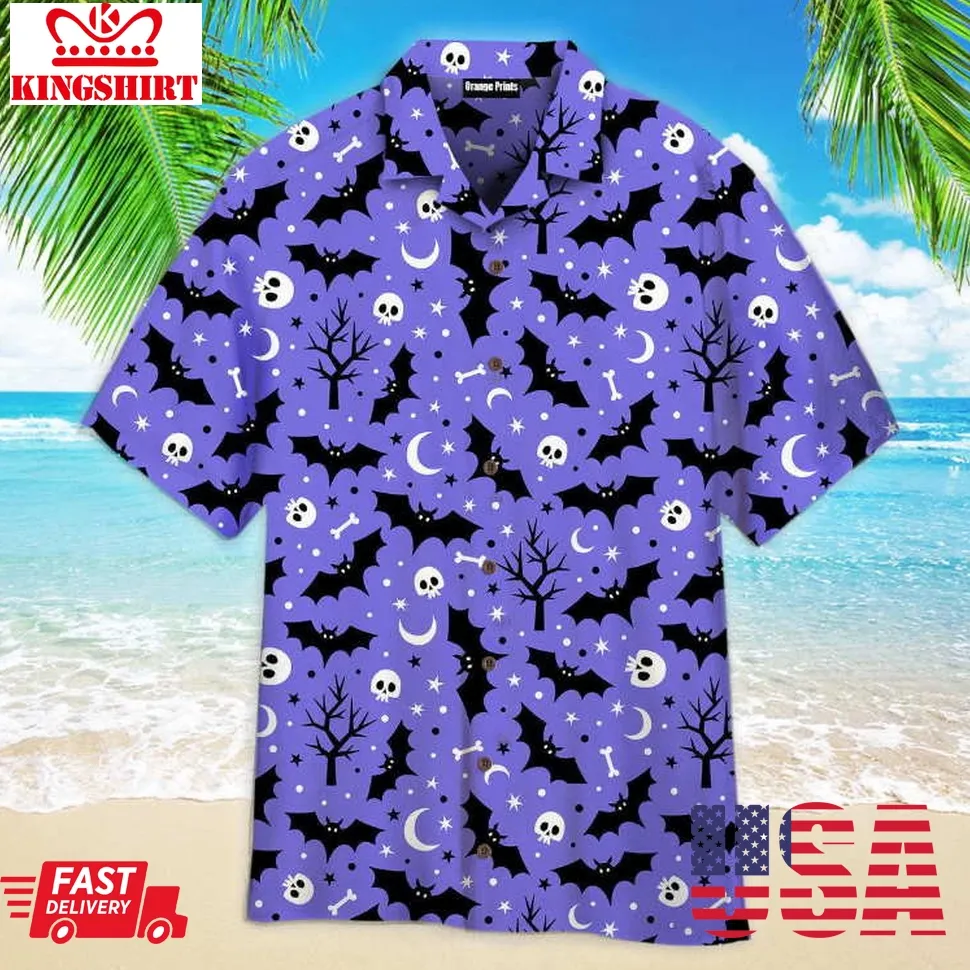 Halloween Scary Night Pattern Hawaiian Shirt Unisex