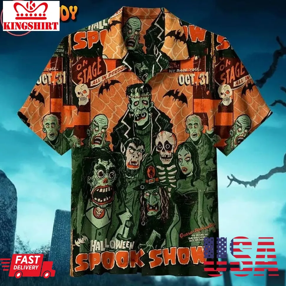 Halloween Spook Show Hawaiian Shirts Size up S to 4XL