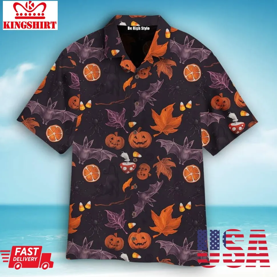 Halloween Spooky Pumpkin Hawaiian Shirt Plus Size