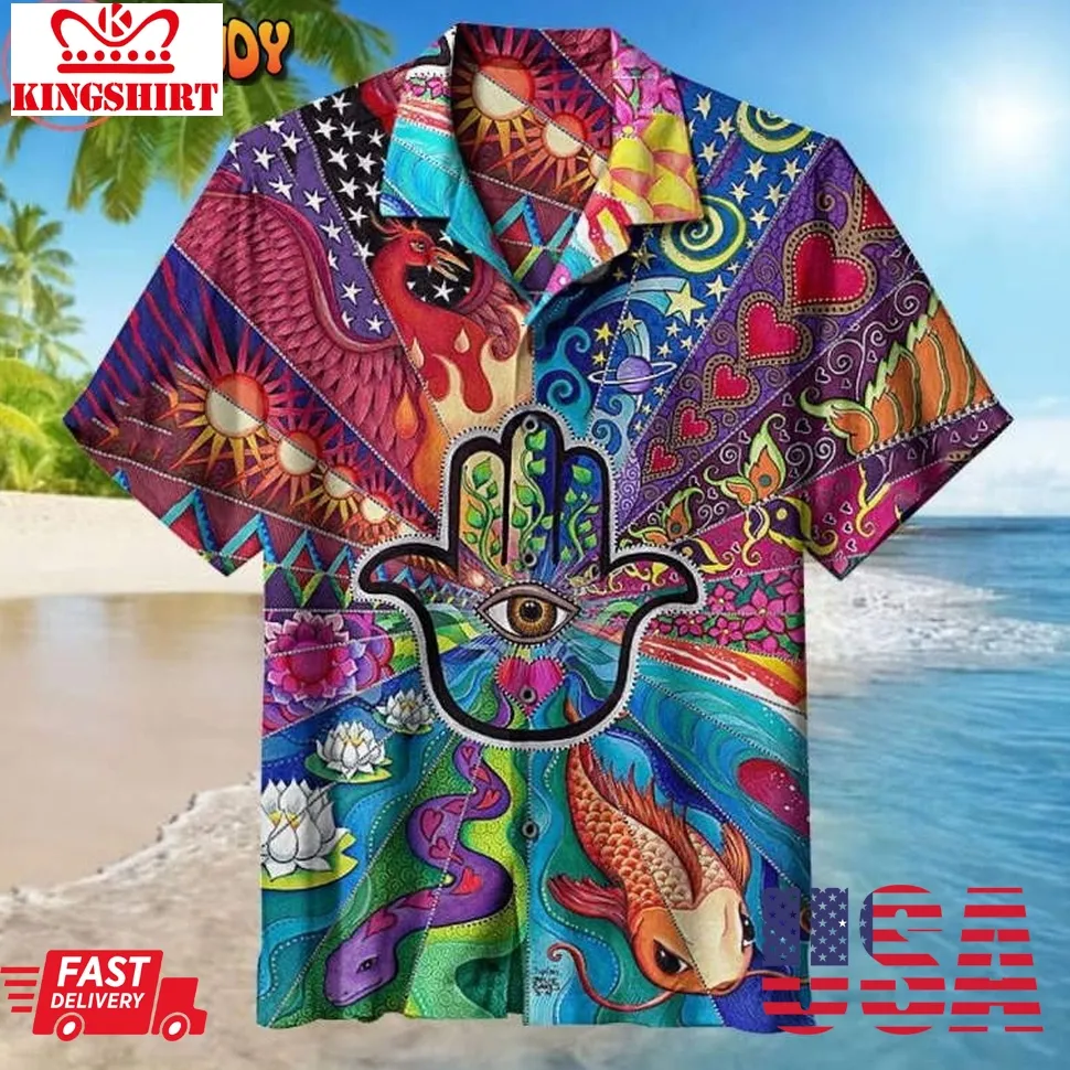 Hamsa Art Hawaiian Shirt Plus Size