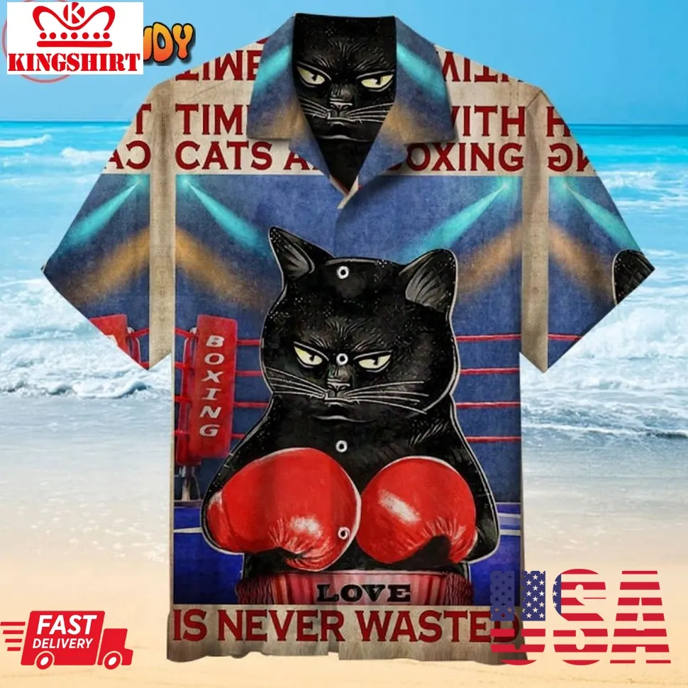 Happy Cat And Coffee Hawaiian Shirt Plus Size