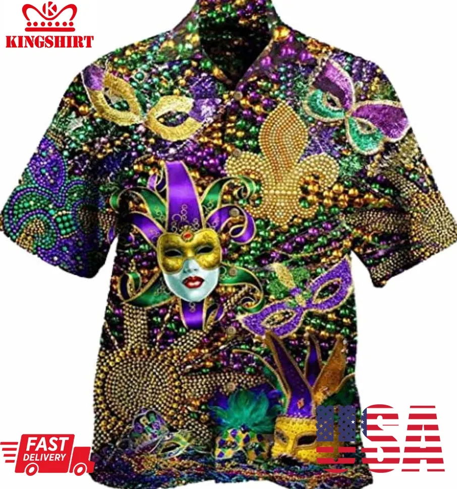 Happy Mardi Gras Hawaiian Shirt Unisex