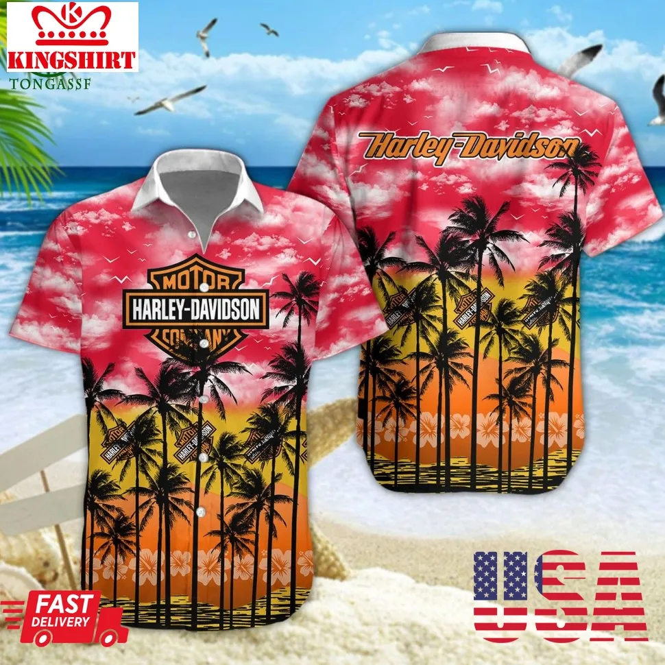 Harley Davidson Trending Car Brand Hawaiian Shirt Short Plus Size