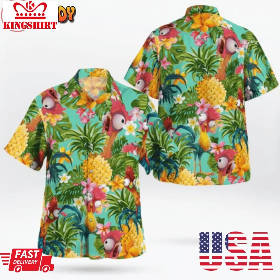 Hei Hei Pineapple Tropical Hawaiian Shirt Plus Size