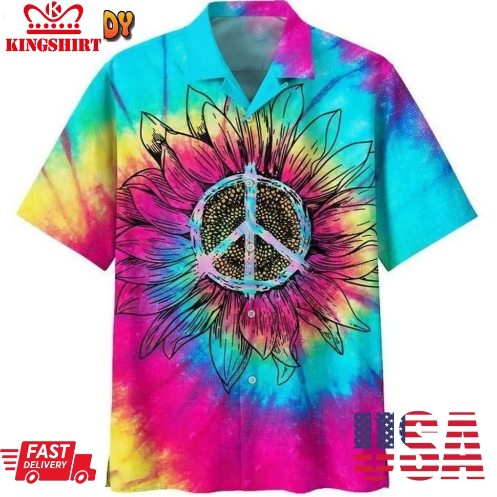Hippie Beach Tye Dye Hawaiian Shirt Unisex