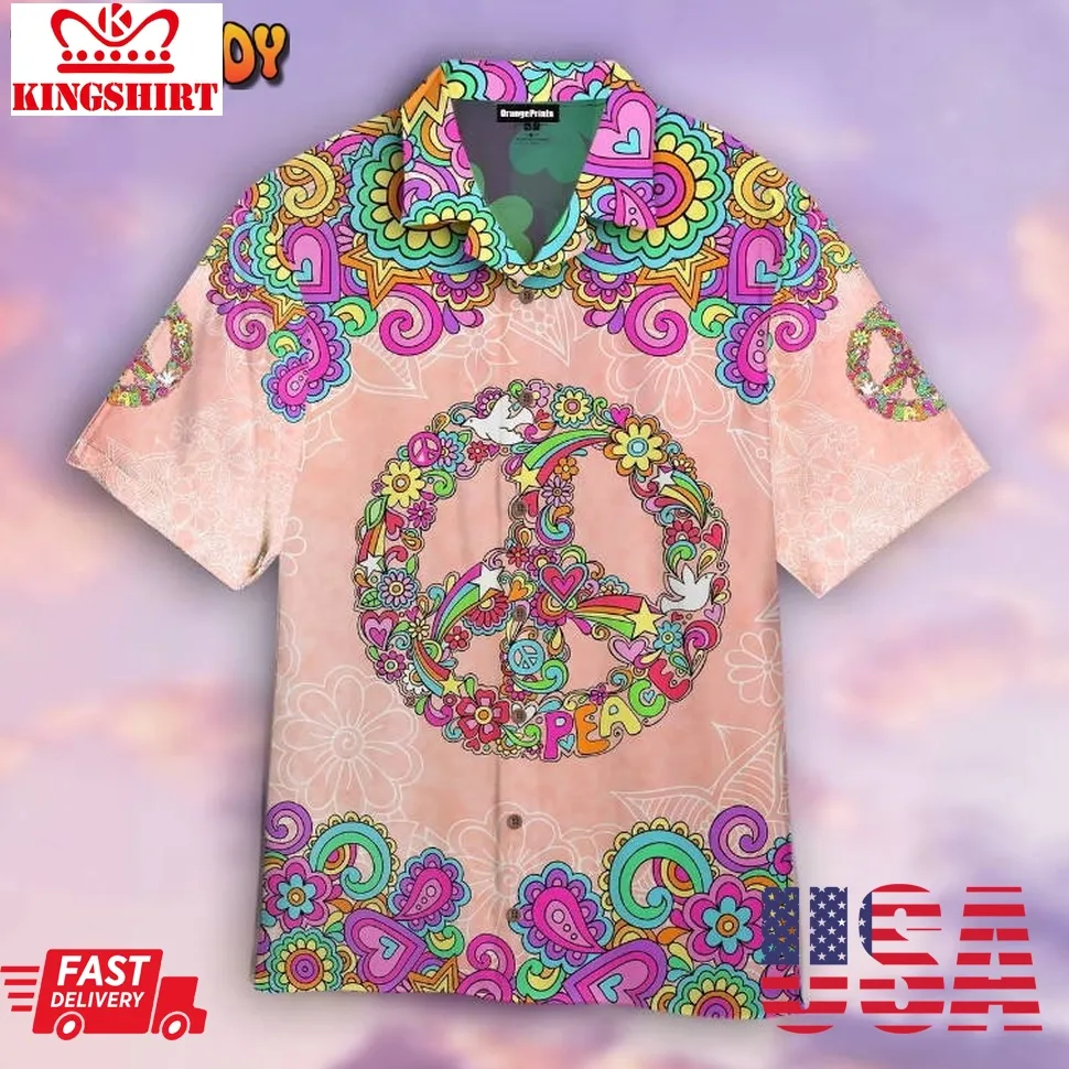 Hippie Boho Floral Aloha Hawaiian Shirt Unisex