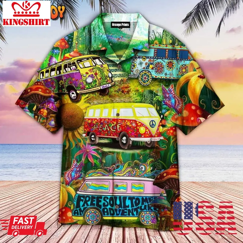 Hippie Bus Peace Life Aloha Hawaiian Shirt Plus Size