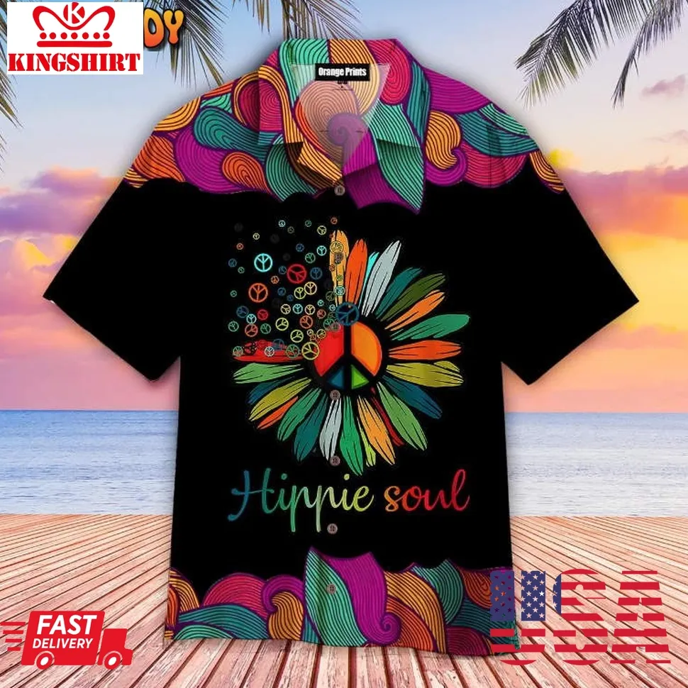 Hippie Soul Flower Aloha Hawaiian Shirt Plus Size