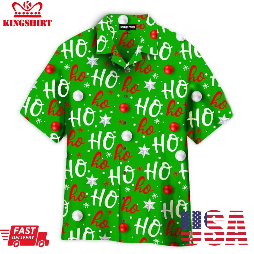 Ho Ho Ho Christmas Is Coming Here Pattern Hawaiian Shirt Size up S to 4XL