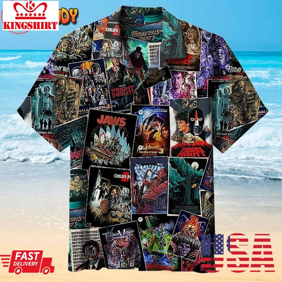 Horror Movie Characters Hawaiian Shirt Size up S to 4XL