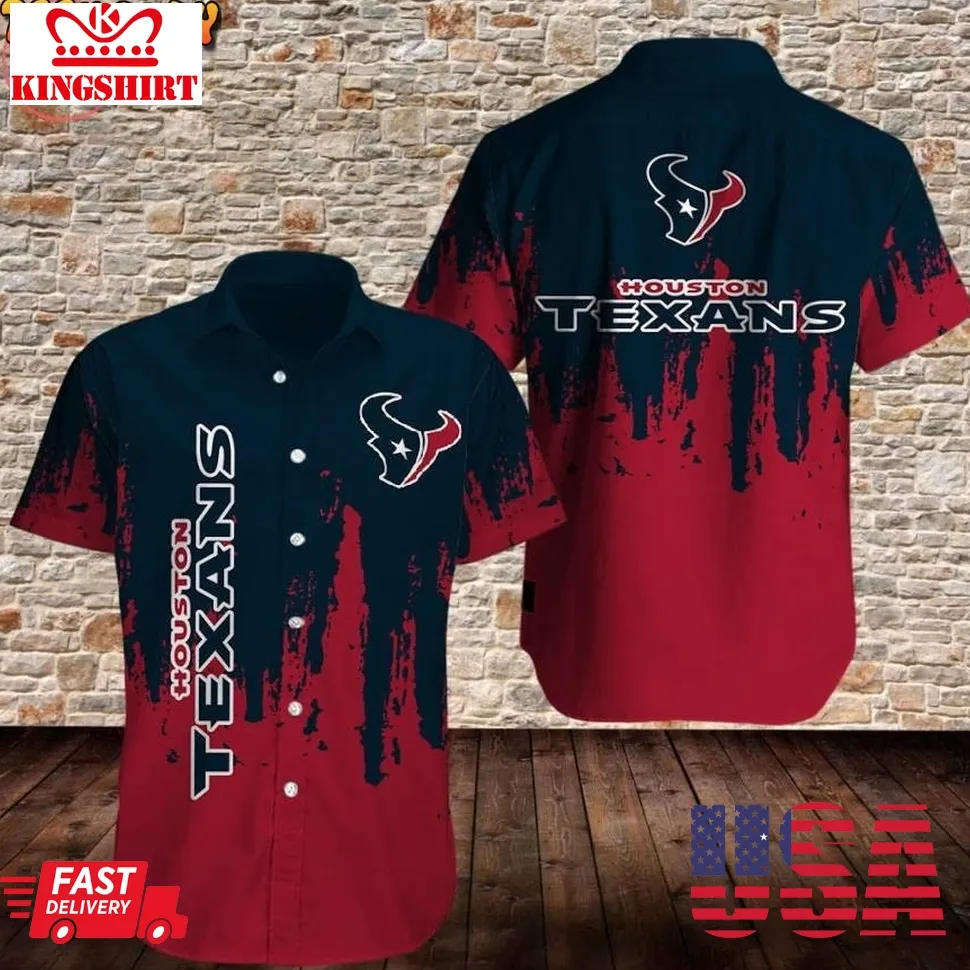 Houston Texans Hawaiian Shirt Size up S to 4XL