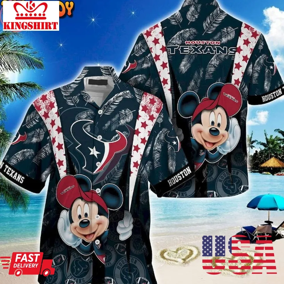Houston Texans Mickey Mouse Hawaiian Shirt Unisex