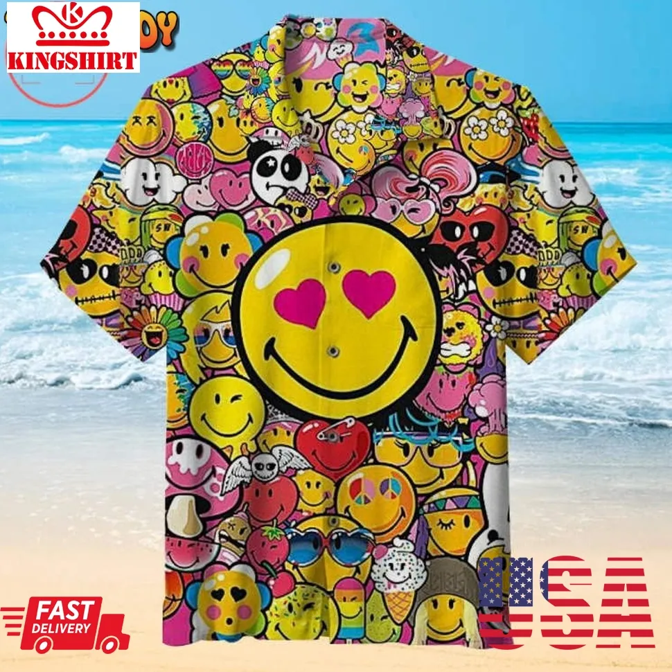 I Like Smiley Emoji Hawaiian Shirt Size up S to 4XL