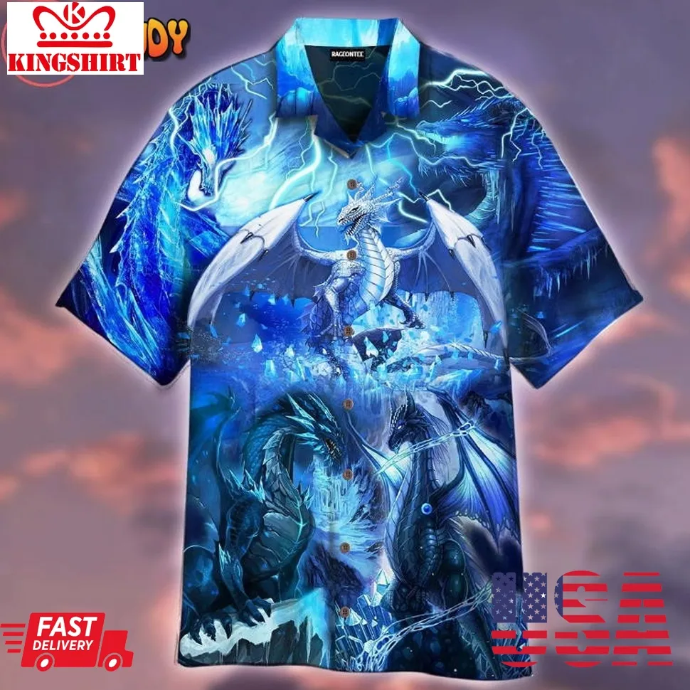 Ice Dragons Hawaiian Shirt Size up S to 4XL