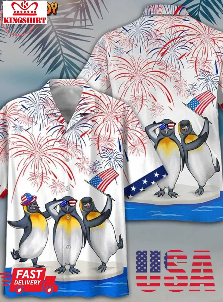Independence Day Is Coming Penguin Hawaiian Shirt Plus Size