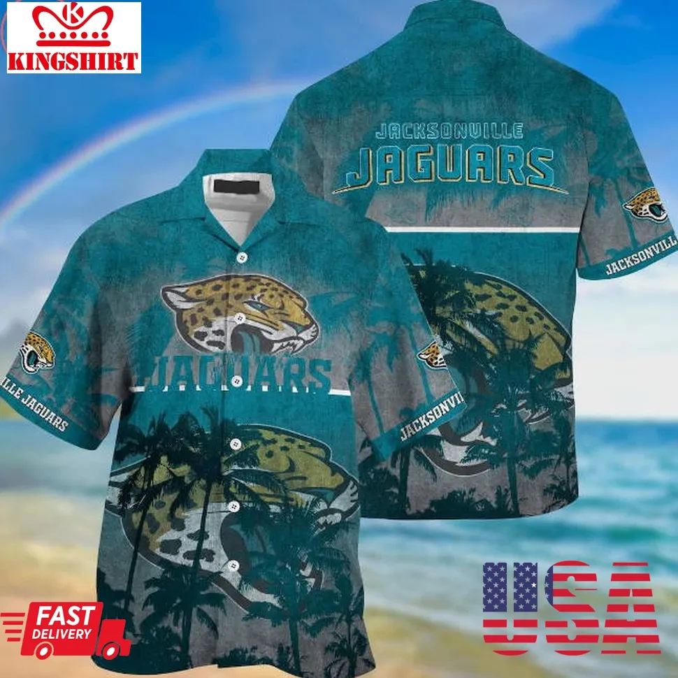 Jacksonville Jaguars Palm Hawaiian Shirt Plus Size
