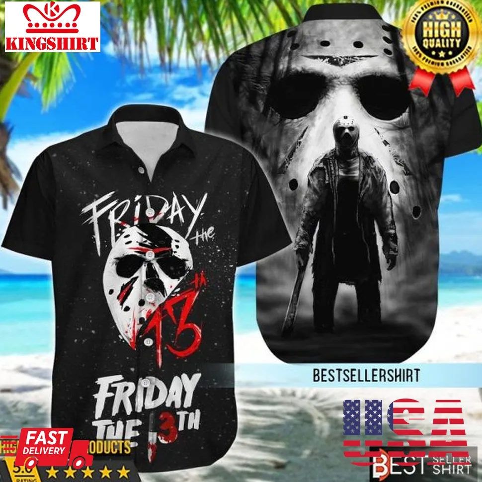 Jason Voorhees Hawaiian Shirt Friday The 13Th Button Shirt Horror Movie Shirt Horror Love Gifts Plus Size