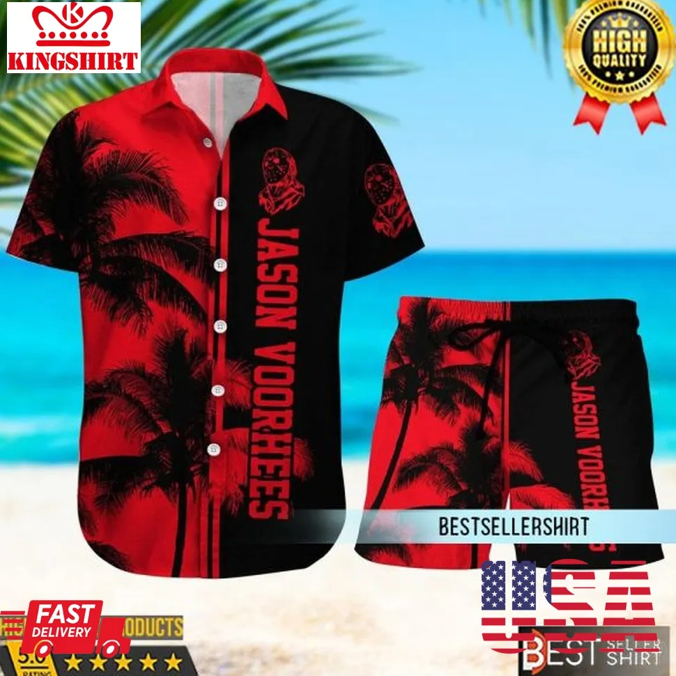 Jason Voorhees Hawaiian Shirt Jason Voorhees Button Down Shirt Horror Gifts Size up S to 4XL