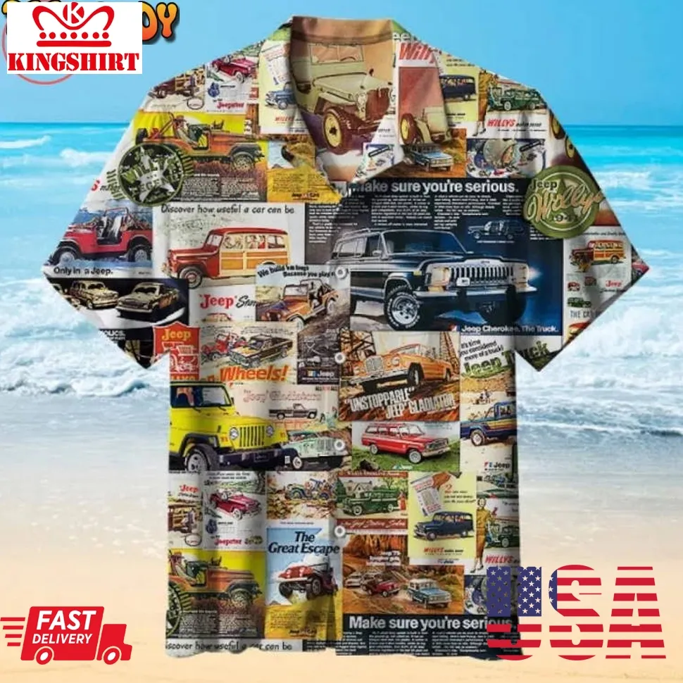 Jeep Suv Pattern Hawaiian Shirt Plus Size
